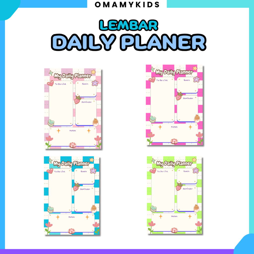 

Lembar Daily Planer Catatan Harian A4
