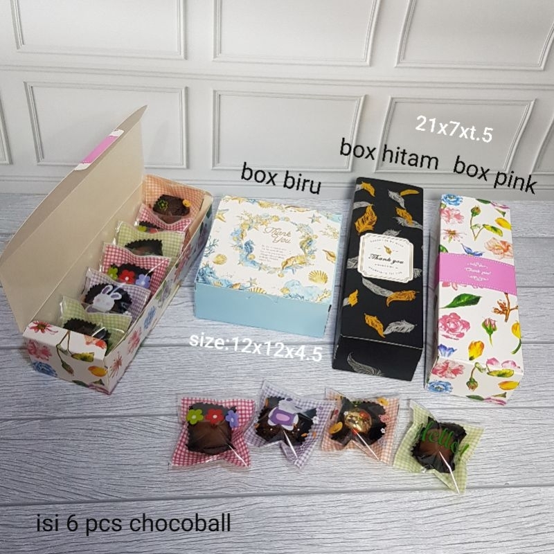 

Kue chocoball kemasan box fancy banyak varian utk bingkisan ultah gift pesta kantor