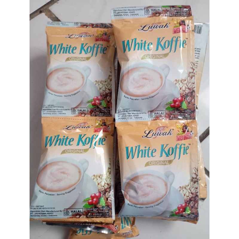 

kopi bubuk luwak white coffe kemasan renceng