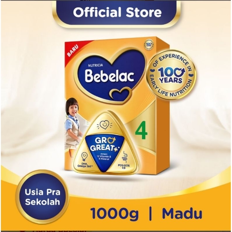 

NKSB - BEBELAC 4 GROGREAT+ SUSU BUBUK PERTUMBUHAN ANAK MADU 1000GR (KT2)