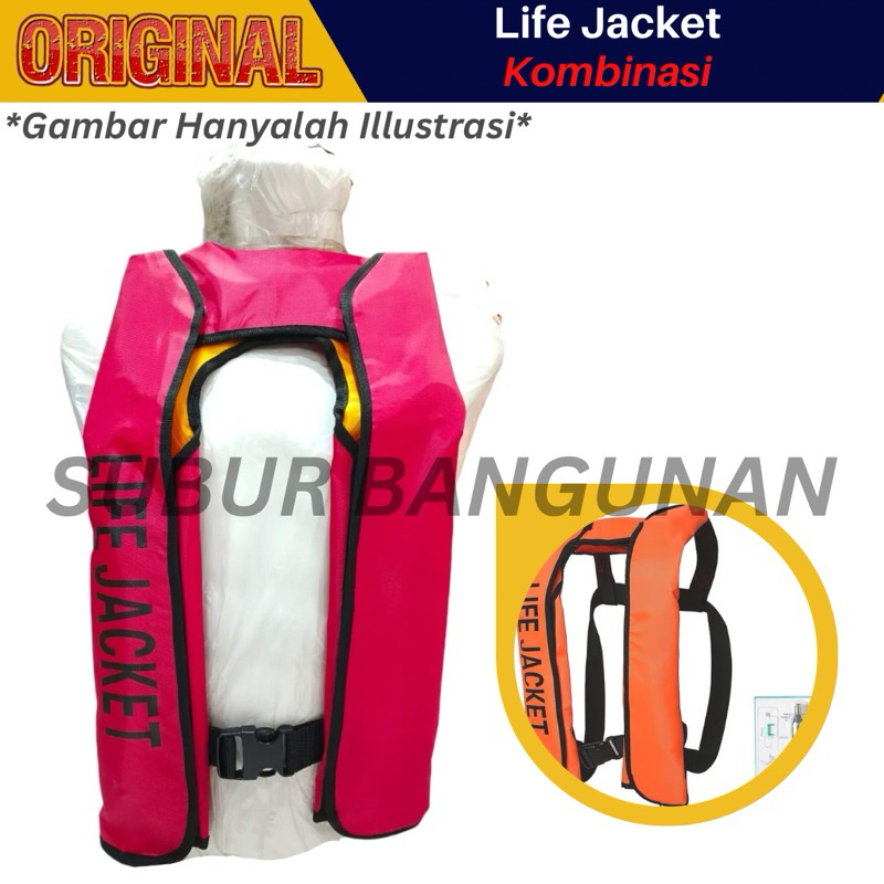 AUTOMATIC LIFE JACKET CO2, JAKET PELAMPUNG OKSIGEN PESAWAT, LIFE VEST