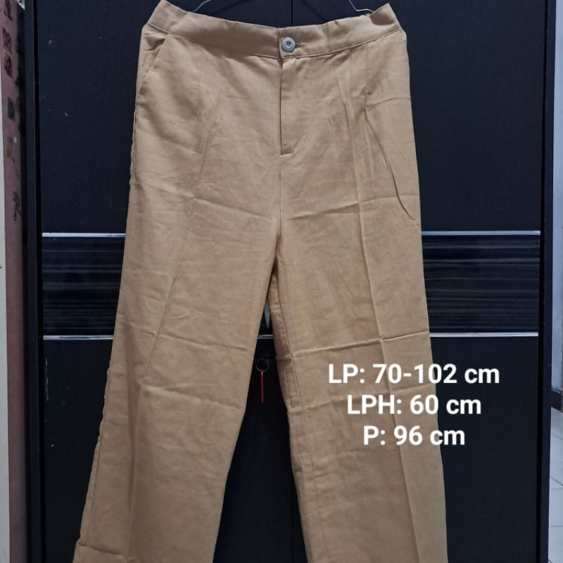LOOSE PANTS HIGHWAIST KULOT LINEN [PRELOVED]