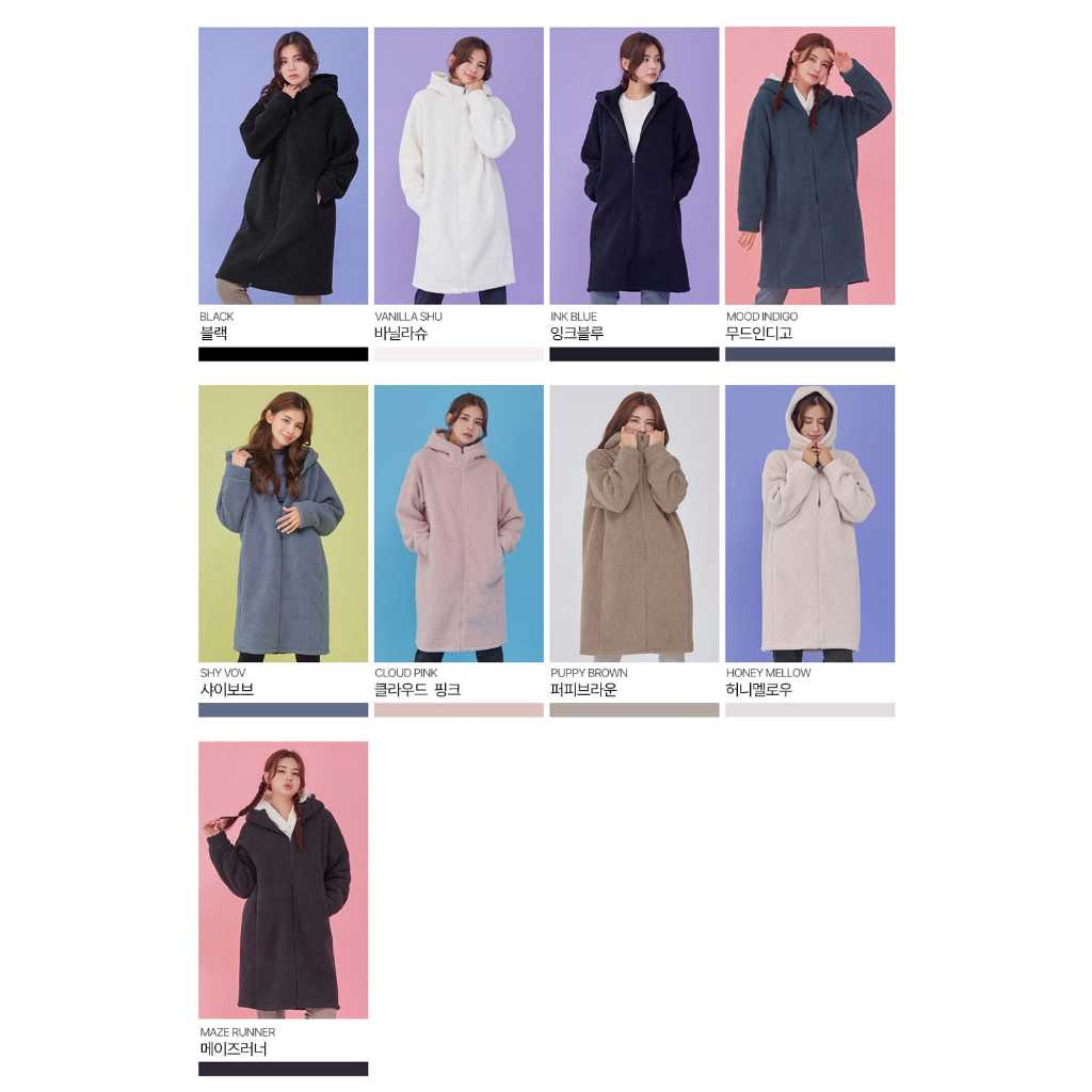 Jacket Coat STL Fluffy NY Overfit Fleece Hood Long Coat