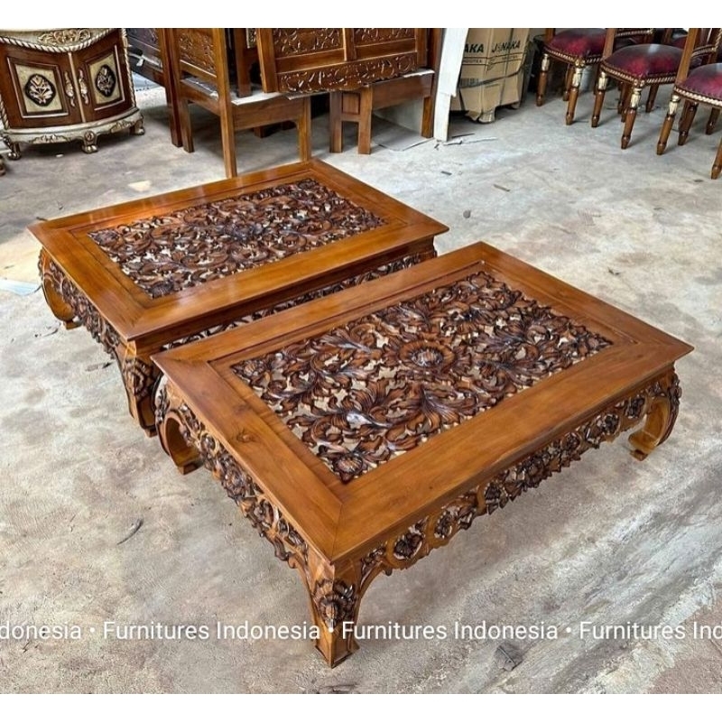 Meja Ketapang Jati / Meja Tamu Ukir / Meja Ukir Jati