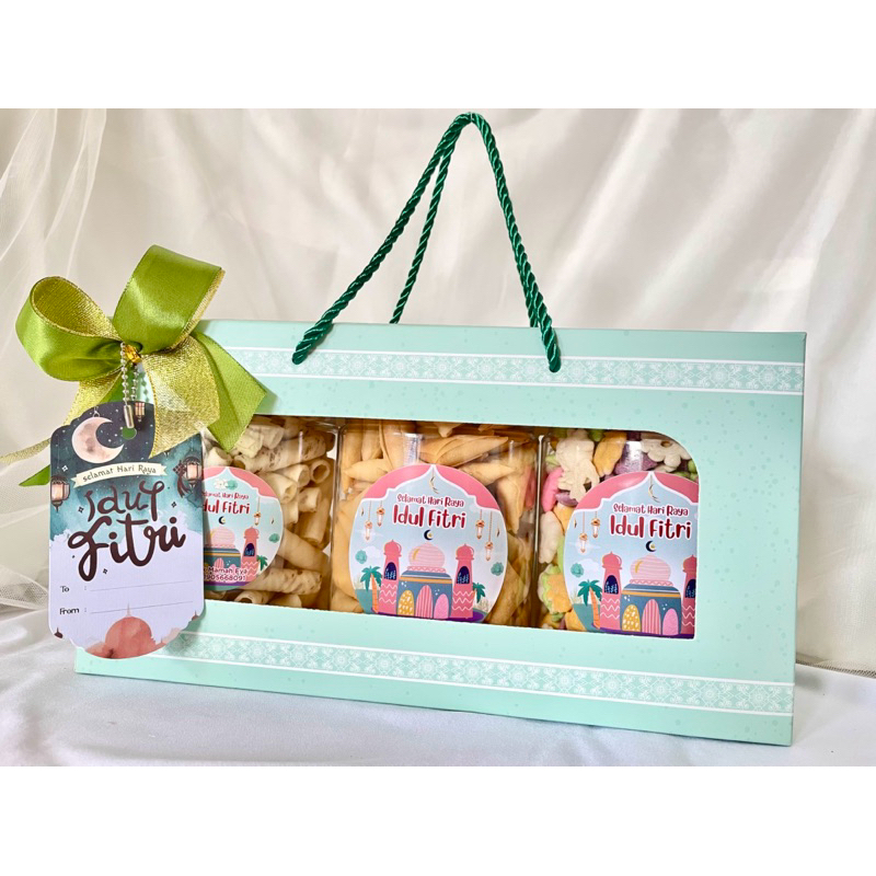 

Hampers Snack Lebaran 2025 Paket B 3 Toples 800ml/ Hampers Snack Toples/ Parcel Idul Fitri/ Snack Kiloan Premium/ SnackMamahEya