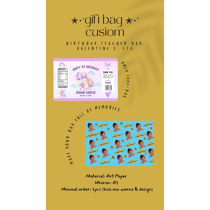 

Gift bag/ Snack bag/Chip bag - Kemasan elegan untuk hadiah special