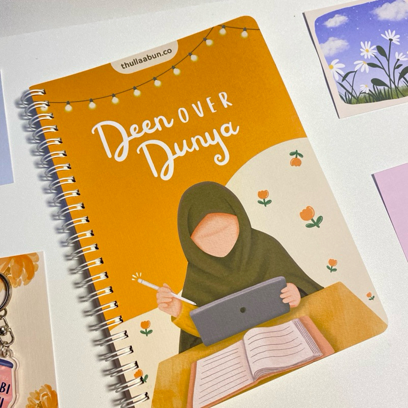 

Deen Over Dunya | Notebook Spiral Hardcover | Softcover | Custom Notebook Muslim Muslimah | Hadiah Gift