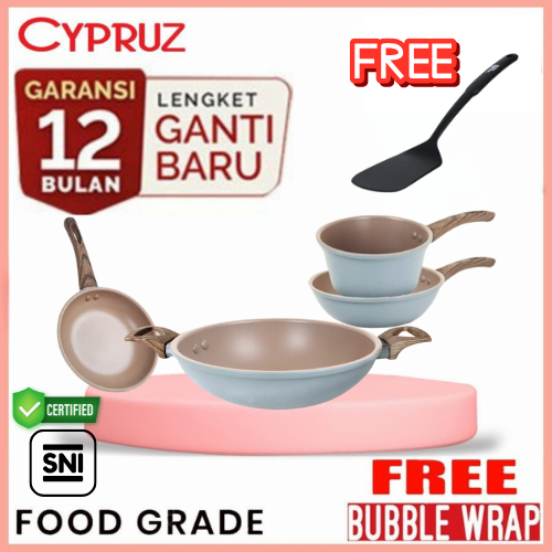 Cyprus Cookware Set Fry Wok Sauce Pan Set Anti Lengket Cypruz Paket Casserole Hercules 4 Pcs