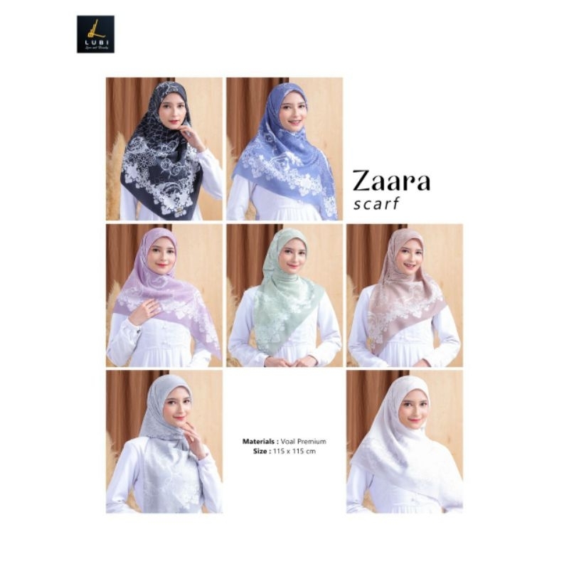 Jilbab Hijab Zaara Zara Scarf Segi Empat By Lubi