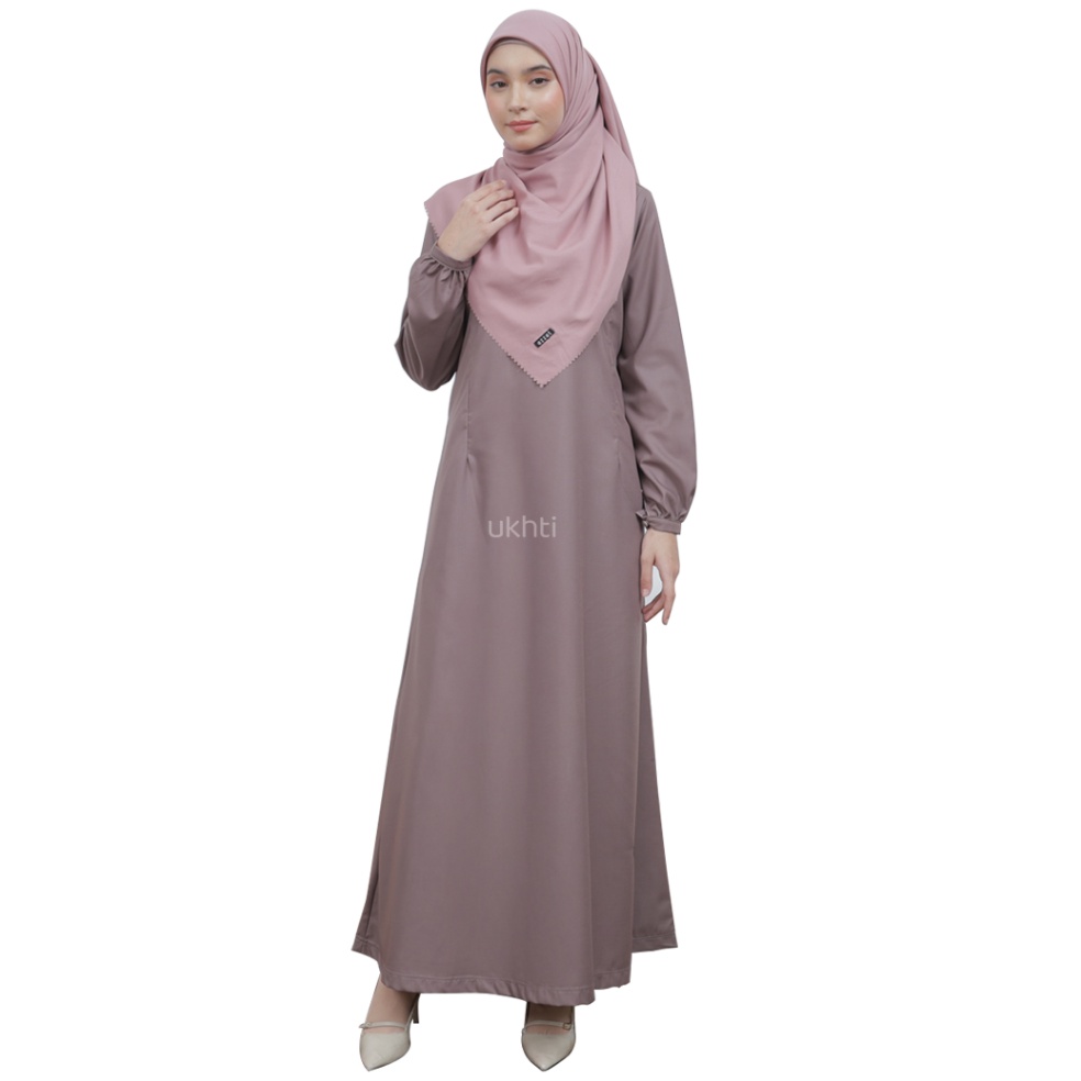 Tren Kekinian UKHTI MUNIRA  U31 Gamis Abaya Wanita Polos Katun Toyobo Syari