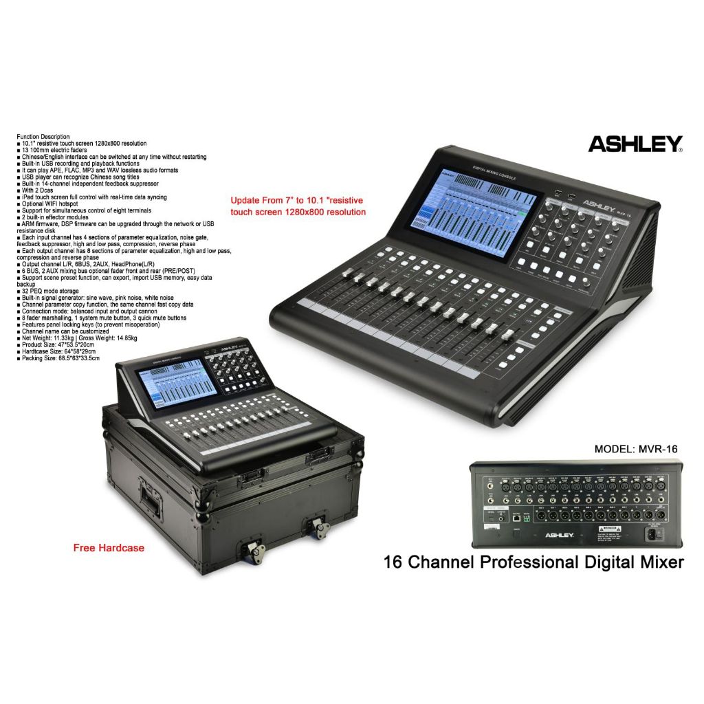 MIXER DIGITAL ASHLEY MVR16 / MVR 16 PLUS HARDCASE - ORIGINAL