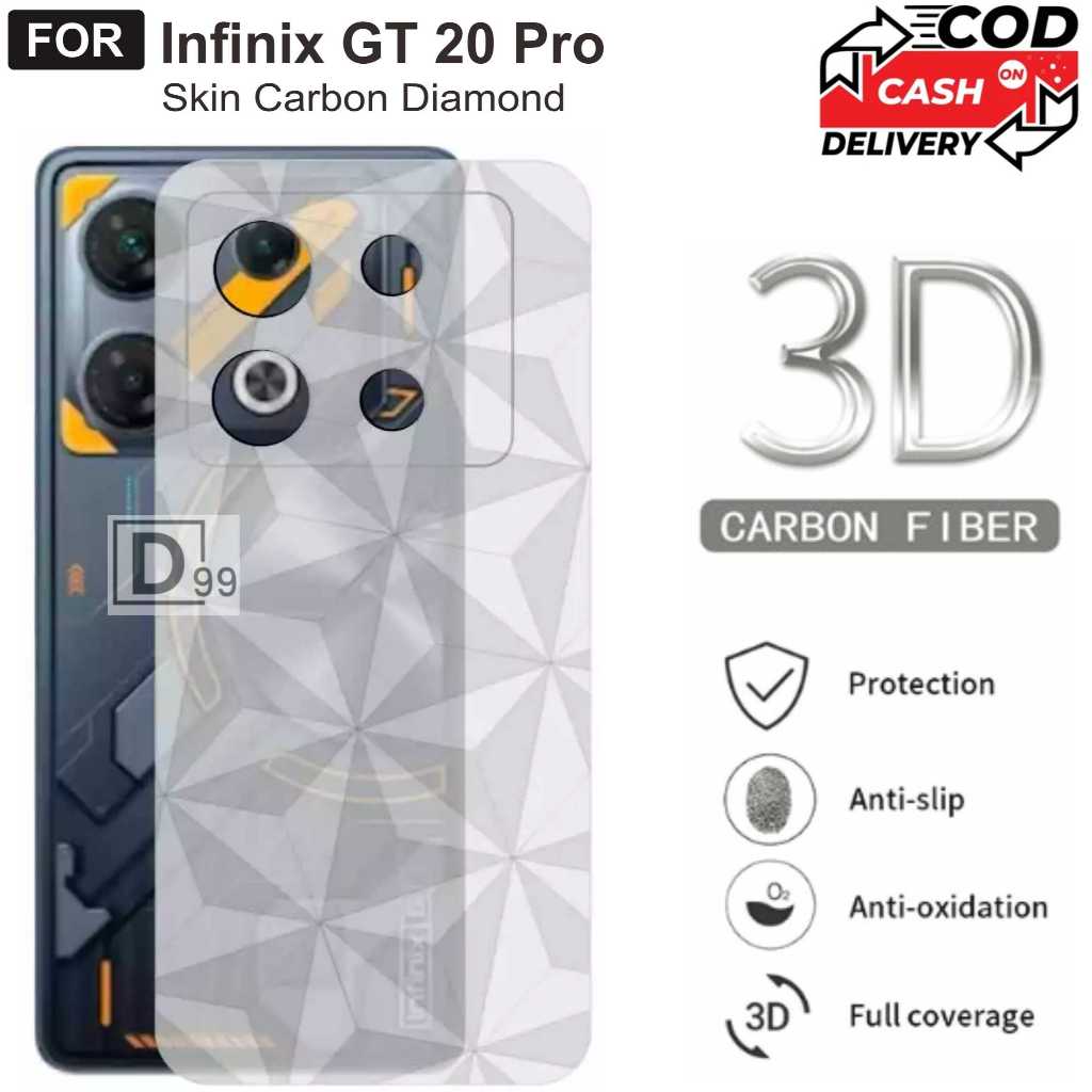 Skin Carbon Infinix GT 10 Pro GT 20 Pro Motif Diamond Garskin Pelindung Belakang