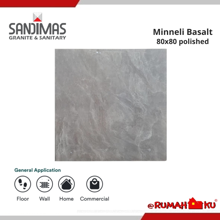 SANDIMAS LANTAI GRANIT MINELLI BASALT 80X80 1dus isi 3pcs =1,92m2 polished