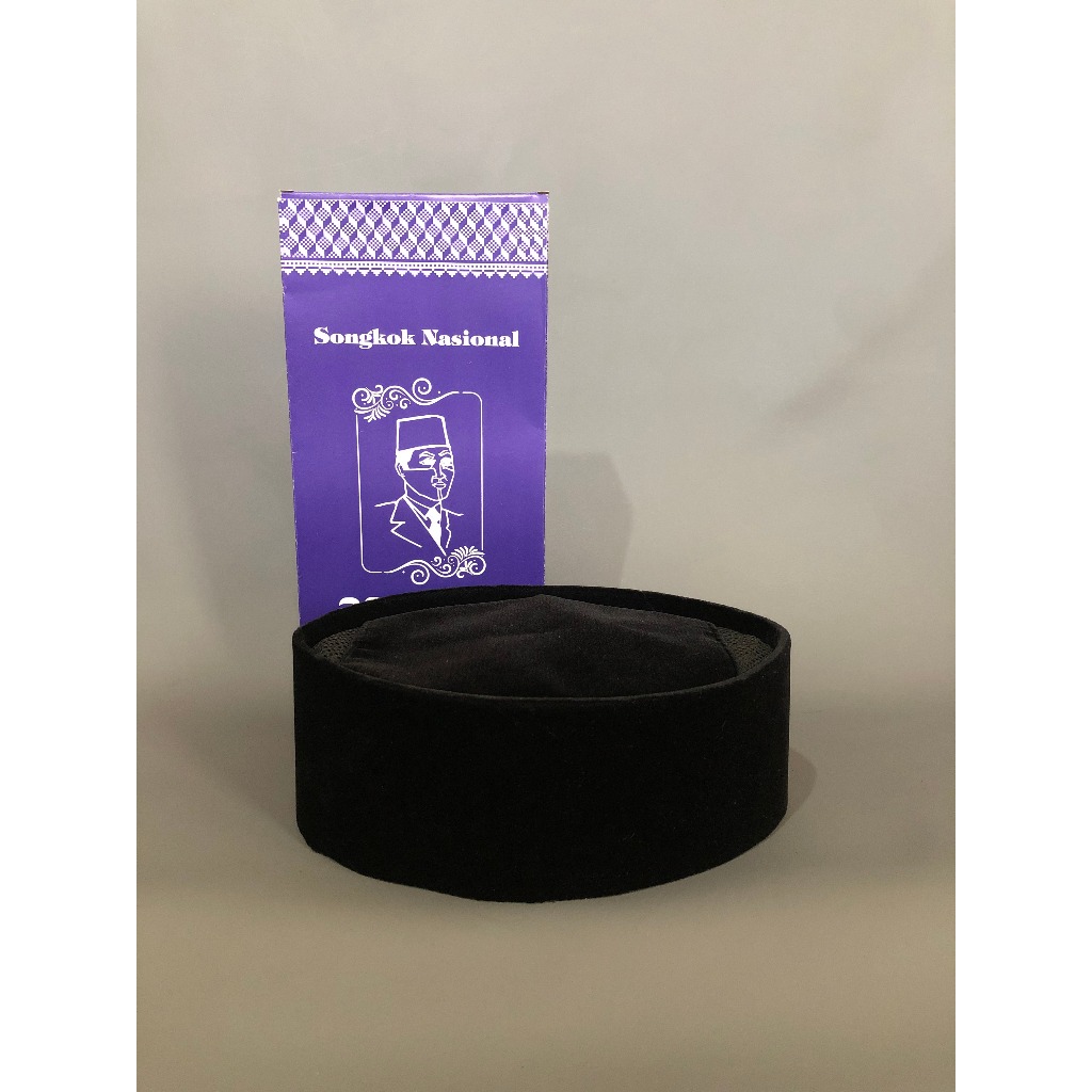 TERLARIS  SONGKOK HITAM POLOS DEWASA PECI HITAM POLOS TINGGI 9 CM