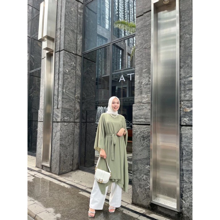 Clara Tunik Crinkle - Kaftan Tunik - Dress Kondangan Mewah - Cardigan Wanita - Tunik Muslim