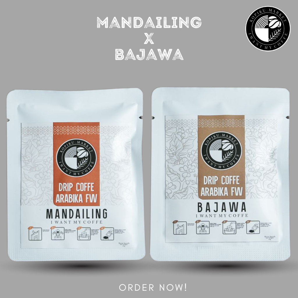 

Kopi Hitam Tanpa Ampas Mandailing x Bajawa Drip Bag Espresso Sachet Instant Arabika Coffee Kopiku