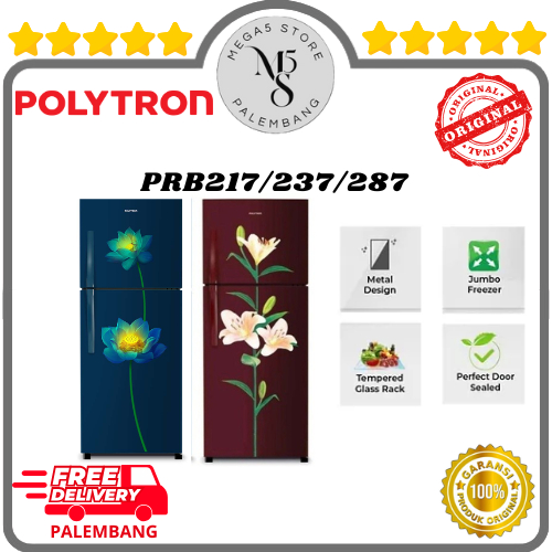 Kulkas Polytron 2 Pintu PRB217/219 / PRB237/239 / PRB287/289 B/R Kulkas 2 Pintu Polytron Kulkas Dua 