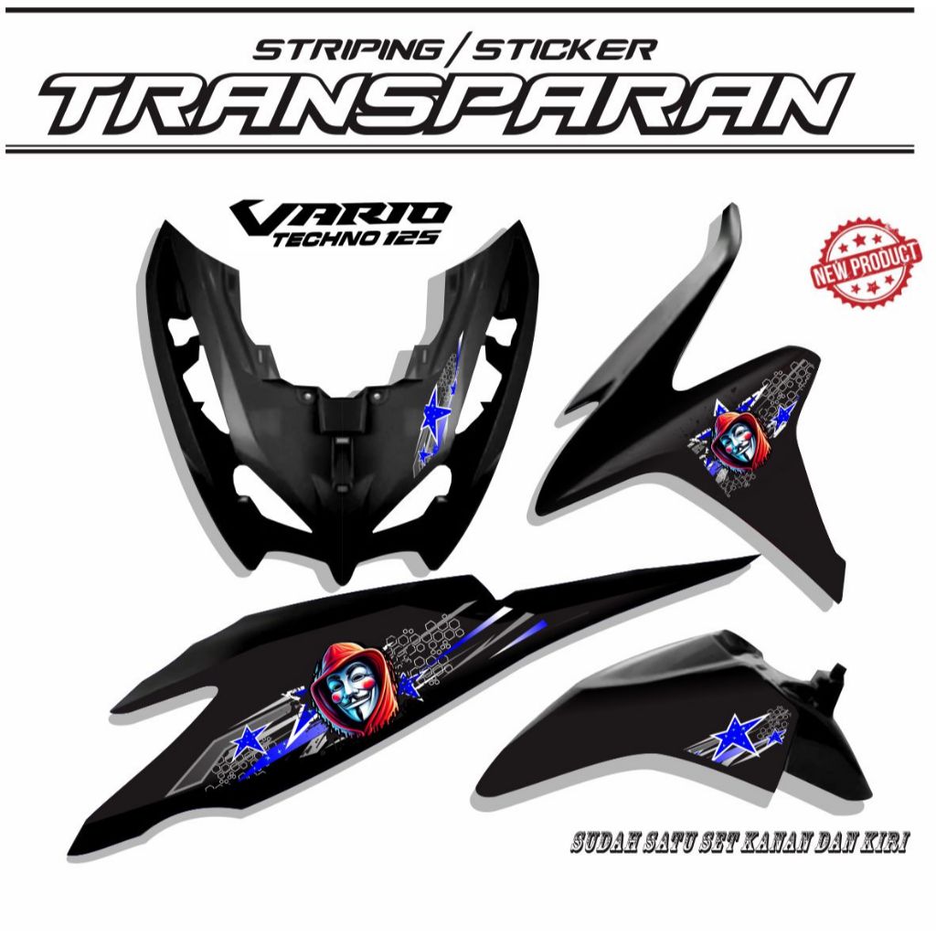 STRIPING STICKER TRANSPARAN UV MOTOR VARIO TECHNO 125 OLD