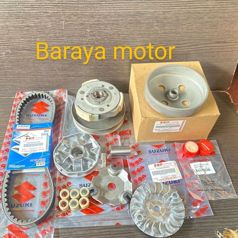 (Paket Lengkap CVT Komplit) Suzuki Spin 125/SkyDrive 125/Skywave 125/Hayate  SGP paket Servis Kirian