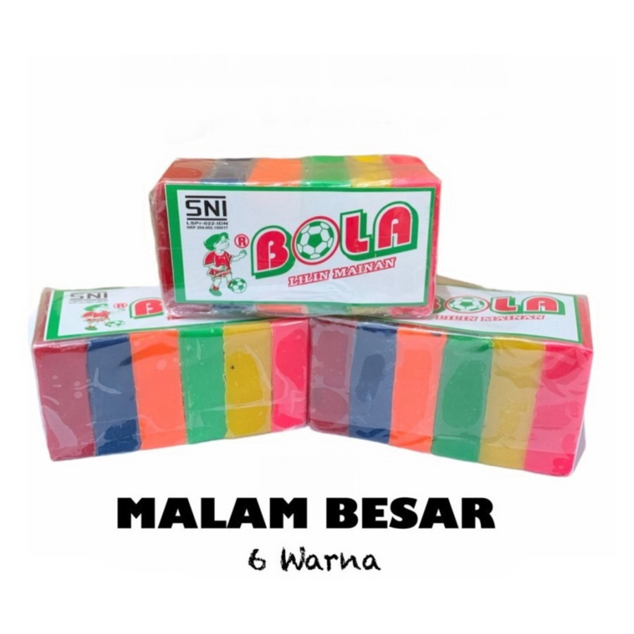 Lilin Mainan Malam Bola 6 warna TANGGUNG SNI