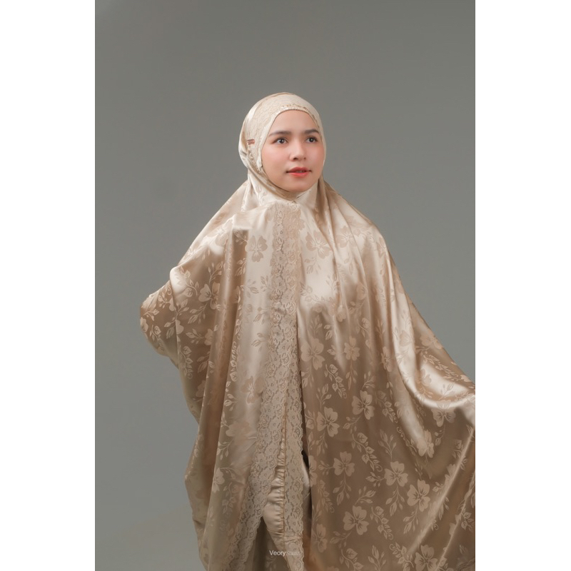 Mukena silk dagu Malay warna coksu by Luxury Mukena