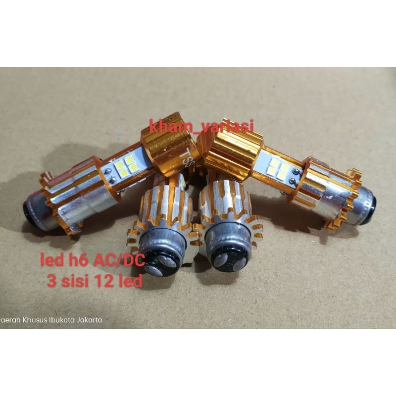 PROMO CUCI GUDANG LAMPU DEPAN LED AC&DC H6 3 SISI 12 LED 12volt metik& bebek