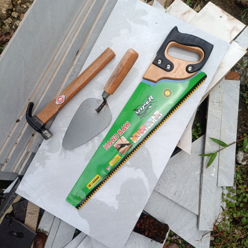 Paket Hemat Gergaji Viper 18 Inch/450 mm Cetok semen palu - Alat Perkakas Tukang Gergaji Kayu - Gerg
