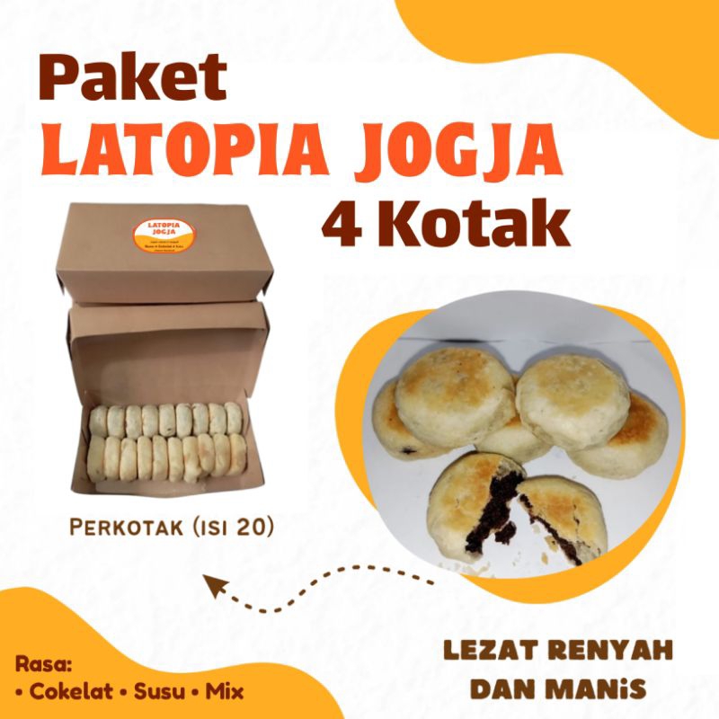 

Paket 4 Kotak Kue Kering Bakpia Latopia Jogja Makanan Cemilan Oleh oleh Khas