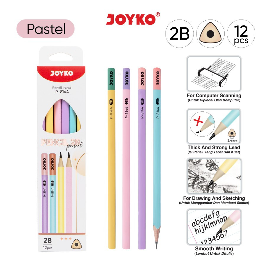 

1 LSN / 12 Pcs Pencil Pensil Joyko P-8144 2B