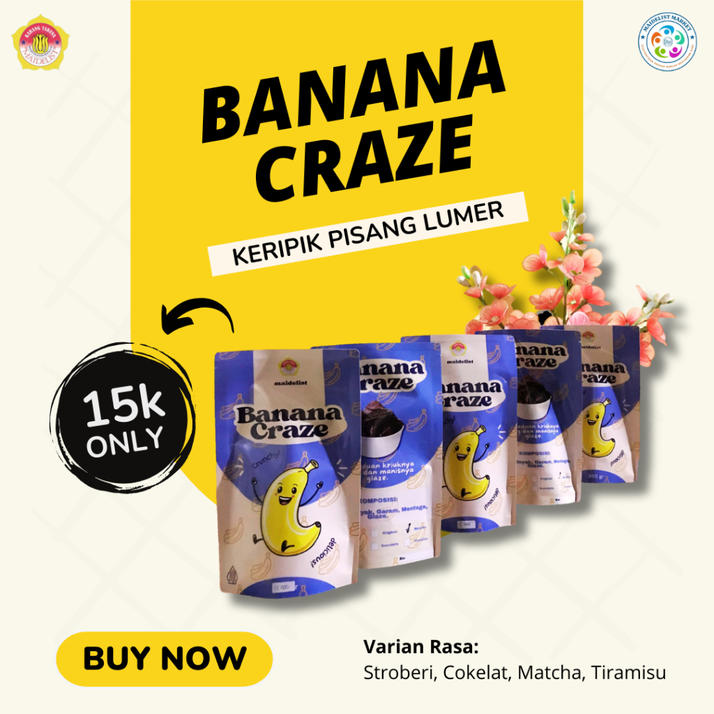

Banana Craze | Keripik Pisang Lumer | Pisang Cokelat | Netto : 200 gr