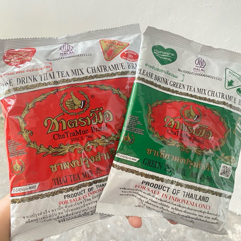 

CHATRAMUE GREEN TEA 200gr Dan THAI TEA 400gr ( Dapat 2 pcs Barang Ready No P.O )
