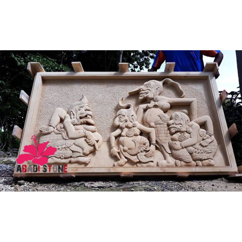 UKIRAN RELIEF WAYANG 60x100 BATU ALAM JOGJA