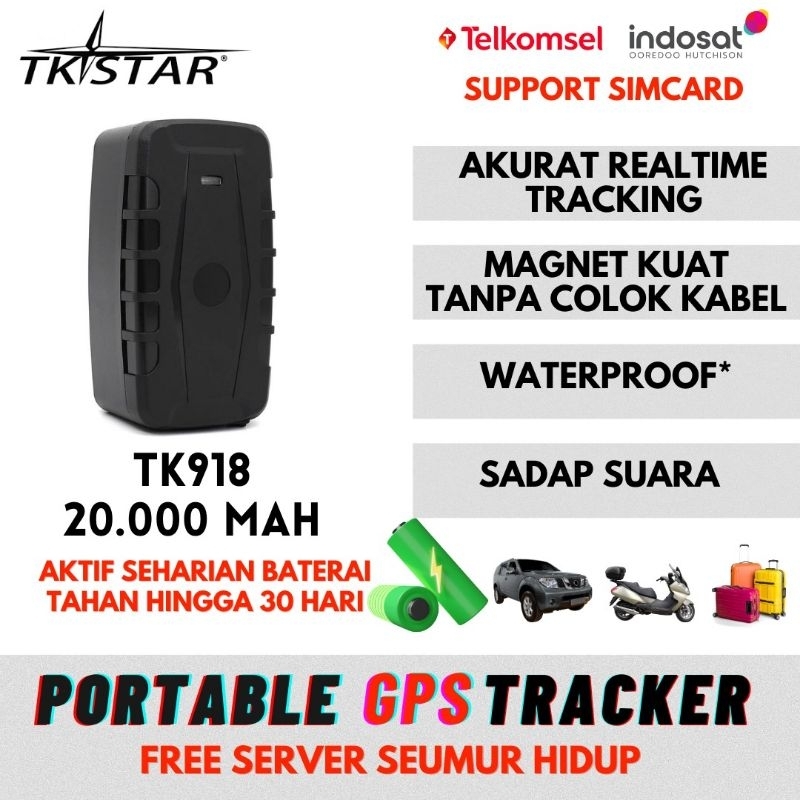 GPS TRACKER PORTABLE TKSTAR GPS SAPI MOBIL MOTOR ANTI MALING JARAK JAUH