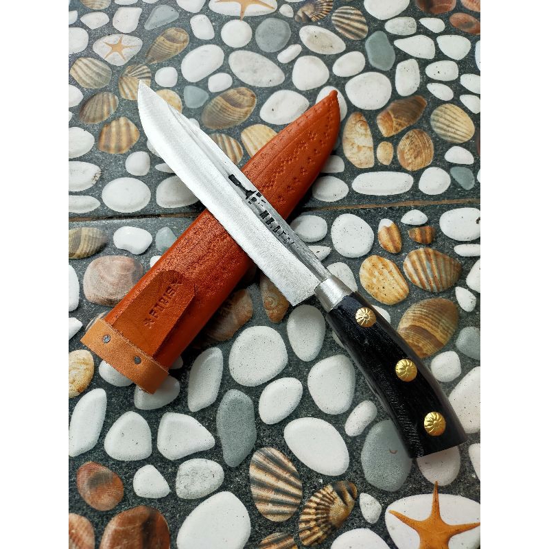 PISAU CAP GARPU BAHAN BAJA PER ASLI SIAP PAKAI SUDAH PAKAI SARUNG KULIT ASLI TERSEDIA UKURAN 25CM DA