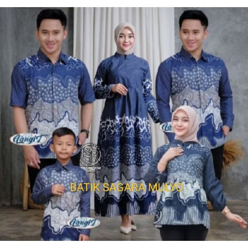Batik Couple Keluarga Terlengkap Motif Banyumili Size M L XL XXL - Batik Pasangan - Batik Family - B