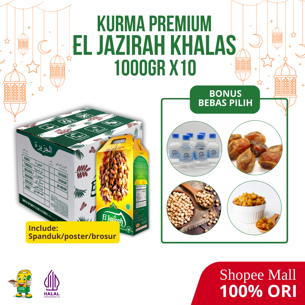 

El Jazirah Kurma Khalas Dusan/ Kurma Grosir/ Kurma Segar/ Kurma Premium