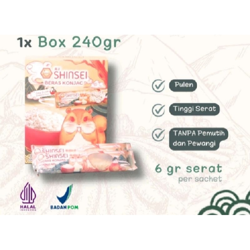 

Shinsei Beras Konjac 240gr - Butiran Beras Tepung Porang