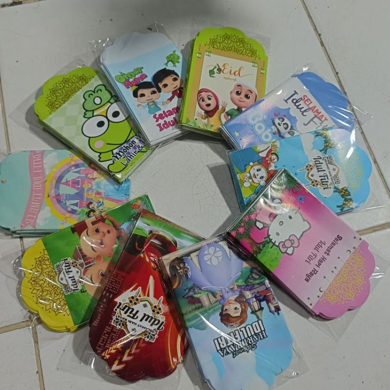 

100 Lembar Amplop Lebaran 2025 Kartun Ukuran Medium Siap Pakai