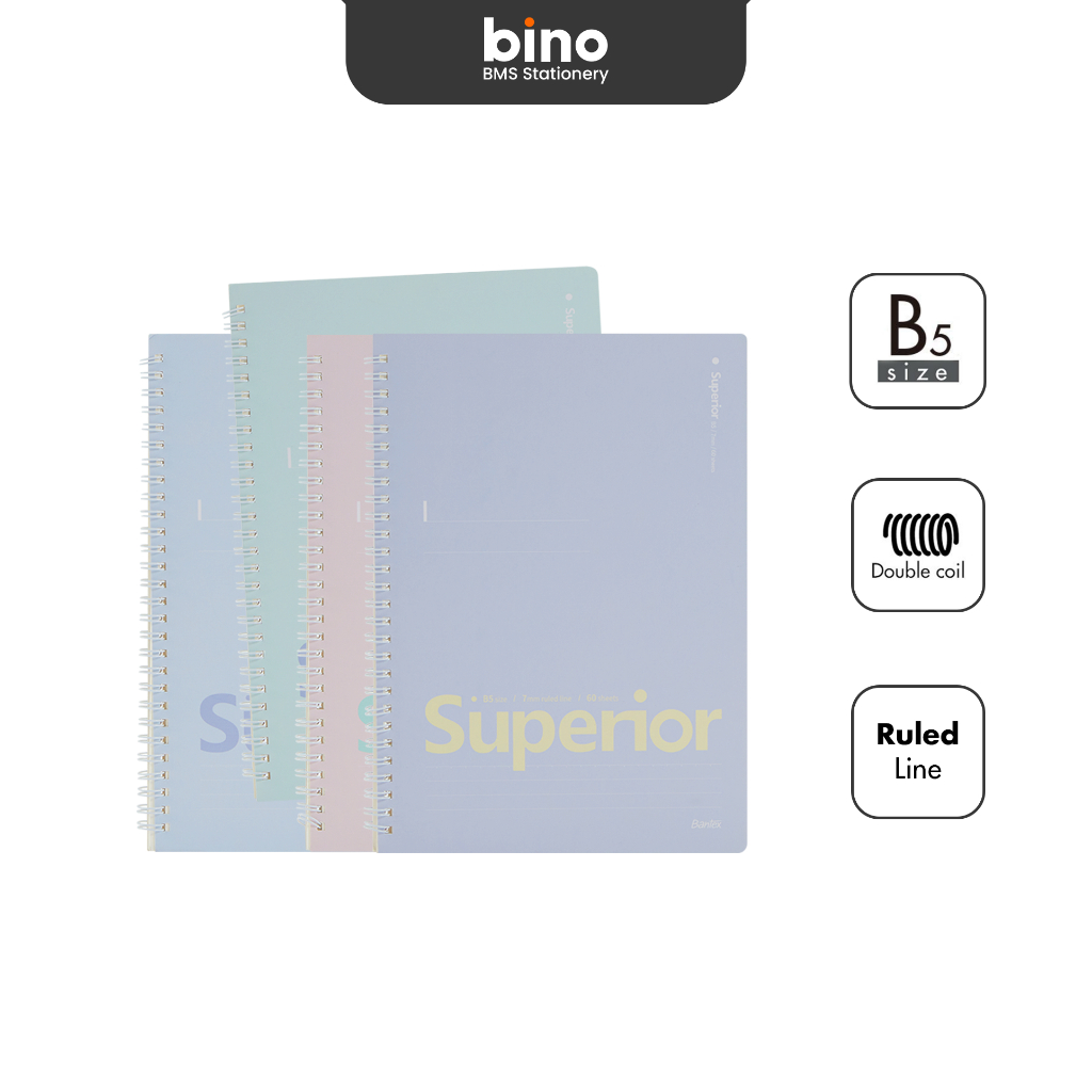 

[BMS Bekasi] Bantex Buku Notebook Spiral Soft Ring B5 Superior Bergaris Warna Pastel SPB560
