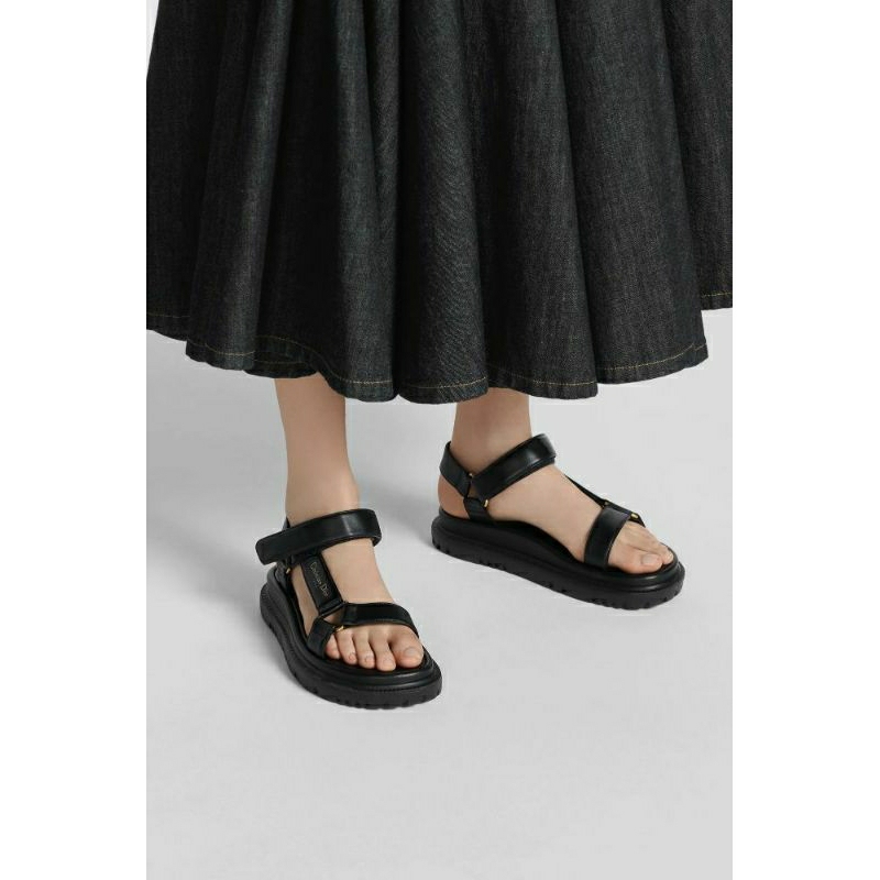 Christian Dior D'Wave Lambksin Sandal in Black