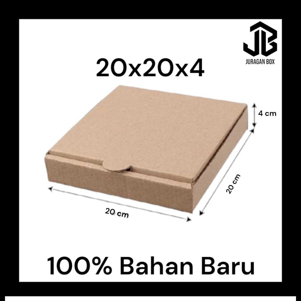 

JB Kotak Kardus Box ukuran 20x20x4 Model Pizza Polos Die Cut - UKURAN 20X20X4