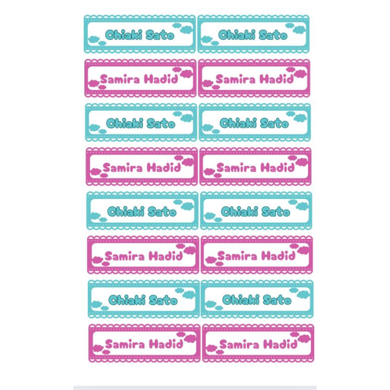 

CETAK NAMA STIKER ANAK BUAT DI BOTOL/ PERALATAN LAINYA