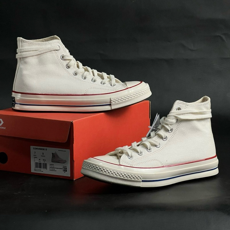 Sneaker Pria wanita - Sepatu Converse 70s White High Parchment Premium Import Spatu Convers Putih Ti