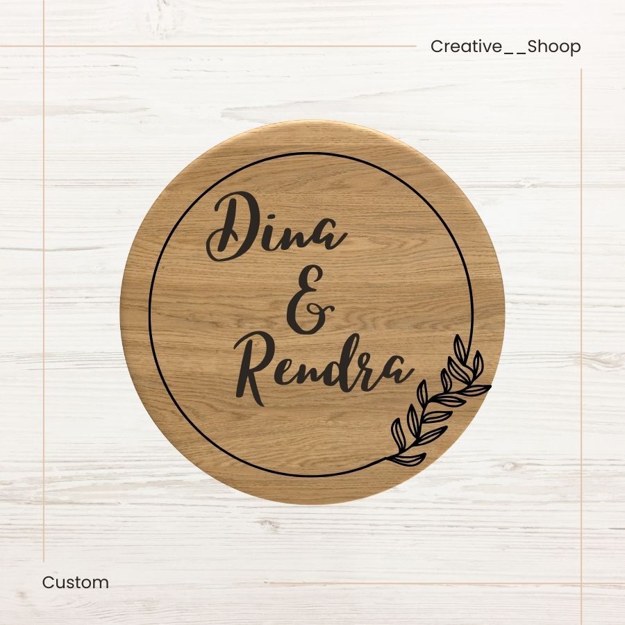 Grafir Nama Pengantin Chipboard, Kado Gift, Ukiran Kayu  Custom