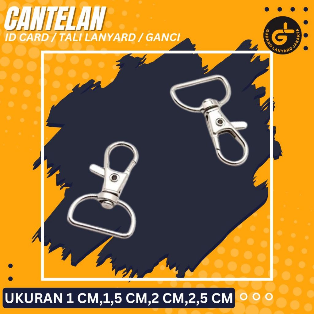 

Kew Kew Kait Besi Cantelan Pengait Pita Lanyard ID Name Card ukuran 1 cm - 1.5 cm - 2 cm - 2.5 cm