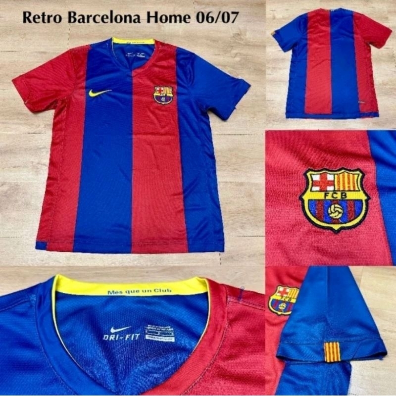 Jersey Kaos Baju Sepak Bola Retro Classic Klasik Jadul Lawas Vintage Barca Barcelona Home Big Size X