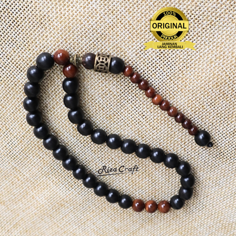 Tasbih Kayu Ebony Eboni Hitam Sulawesi mix Kokka Kaukah ASLI 33 Butir by Riza Craft