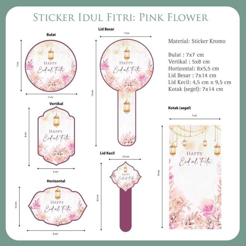 

Stiker toples lebaran dan kado design pink flower