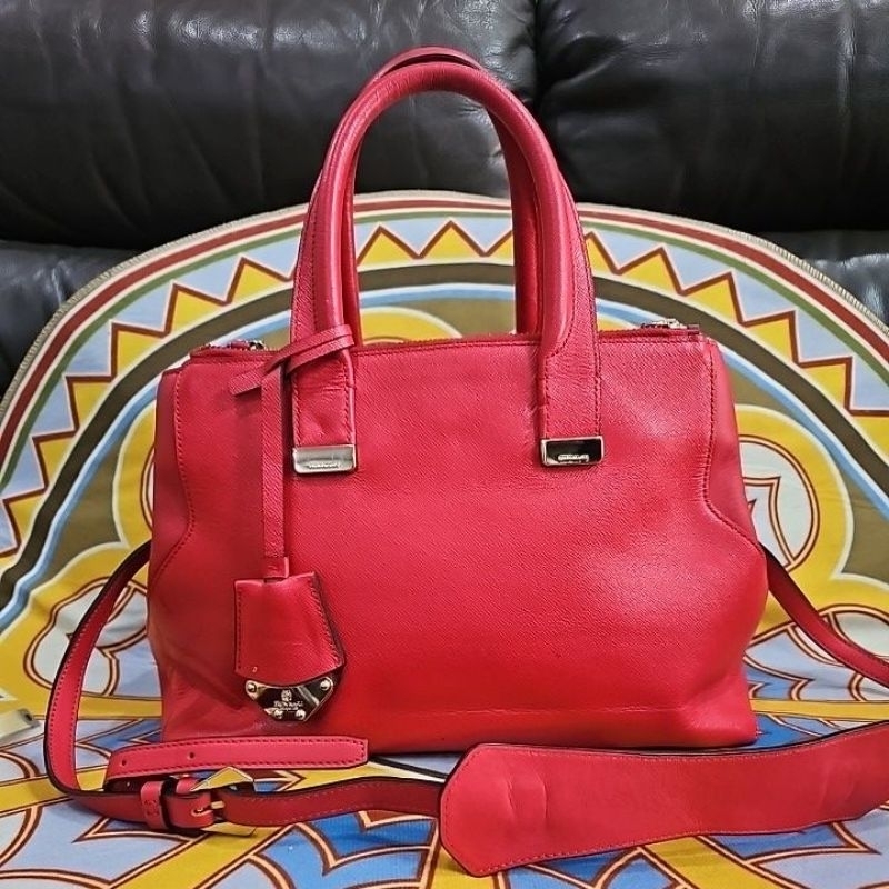 Preloved Bag Bruno Magli Italy Red Leather Like New