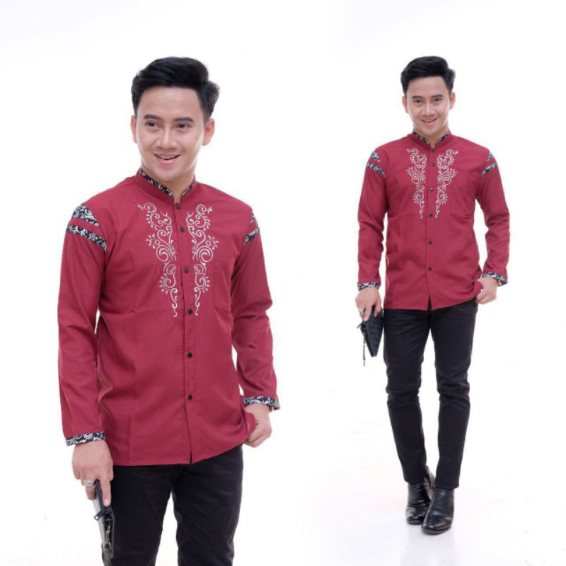 baju koko lengan panjang - baju koko bordir